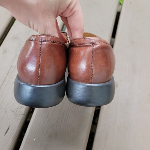 Vintage 90s y2k Dansko Danielle Bow Brown Leather Chunky Lolita Slip-on Loafers - Picture 4 of 7